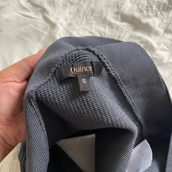 Quince Grey Criss Cross Knit Top - Picture 3 of 4